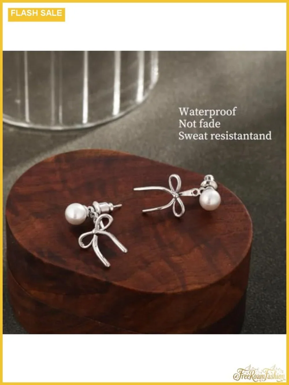 Pearl Hoop Earrings for Women, 14K Gold Plated/Silver Twist Rope Bow Stud Pearl